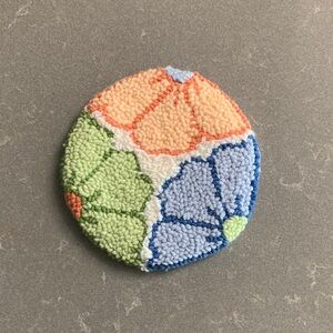 Handmade Mug Rug - colorful flowers